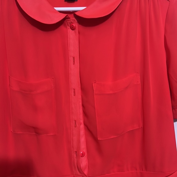 Beautiful size 10 spring/summer dress. more dark coral than red. - Picture 5 of 6